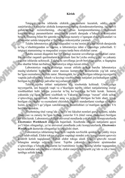 elektrik jarayonlarni kuzatish tatqiqoti — DOCX