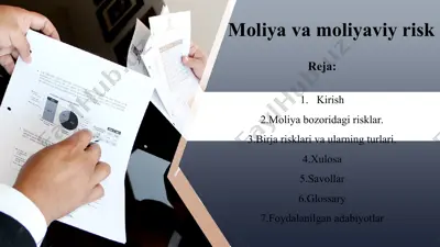 moliya va moliyaviy risk — PPT