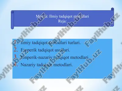ilmiy tadqiqot metodlari — PPT