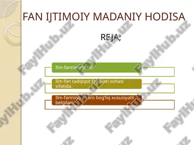 fan ijtimoiy madaniy hodisa — PPTX