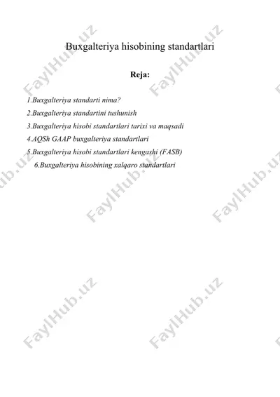buxgalteriya hisobining standartlari — DOCX