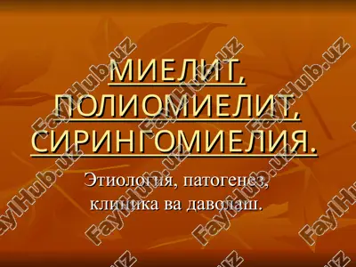 mielit, poliomielit, siringomielit — PPT