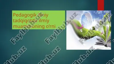 pedagogik ilmiy tadqiqotda ilmiy muammoning o’rni — PPTX
