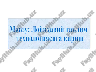 loyihaviy ta'lim texnologiyasi — PPTX