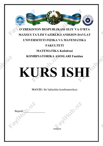 kombinatorika asoslari fanidan kurs ishi — DOCX