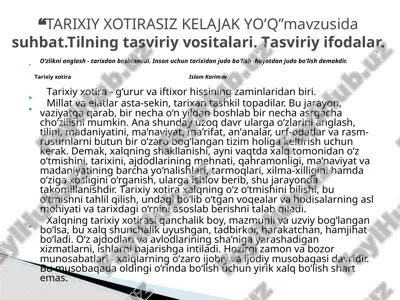 islom karimovning tarihiy hotirasi — PPTX