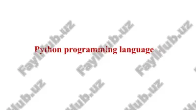 python programming language — PPTX