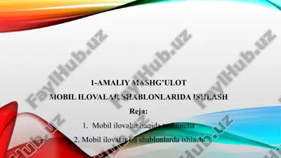 mobil ilovalar — PPT