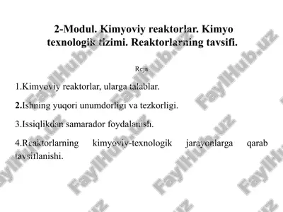 kimyoviy reaktorlar — PPTX