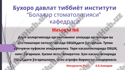 doriallergiya va terika xususida ma'ruza — PPTX