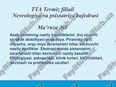 nasliy kasalliklar va ularning davolash usullari — PPT