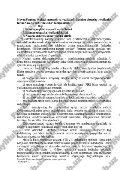"elektrotexnikaning nazariy asoslari" — PDF