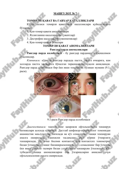 tomirli qavat va gavhar kasalliklari — DOC