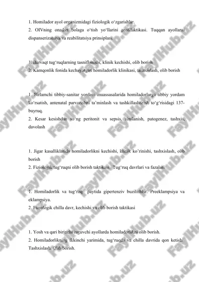 homilador ayol organizmidagi fiziologik o‘zgarishlar — DOCX