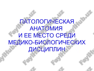 patologicheskaya anatomiyai ee mesto sredi mediko-biologicheskix distsiplin — PPT