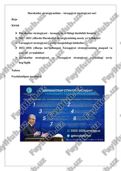 harakatlar strategiyasidan – taraqqiyot strategiyasi sari 26 — DOCX