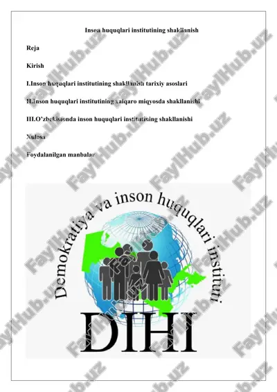 inson huquqlari institutining shakllanish 25 — DOCX