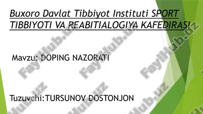 sport tibbiyoti va reabitialogiya kafedirasi — PPTX