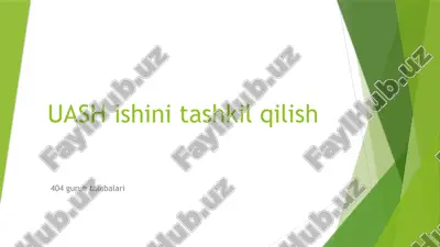 uash ishini tashkil qilish — PPTX