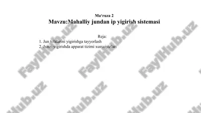 mahalliy jundanip yigirish sistemasi — PPTX