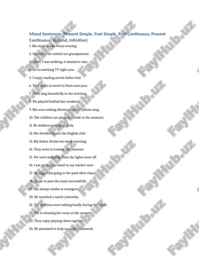 grammar gap filling exercises — DOCX