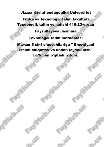 texnologik talim metodikasi — DOCX