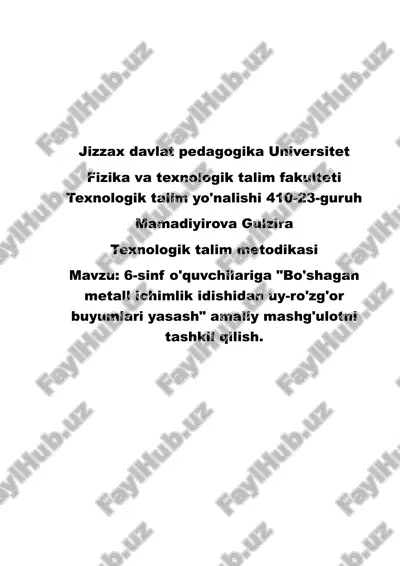 texnologik talim metodikasi — DOCX