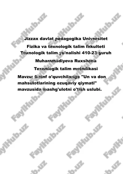 texnologik talim metodikasi — DOCX