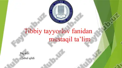 tibbiy tayyorlov fanidan mustaqil ta’lim — PPTX