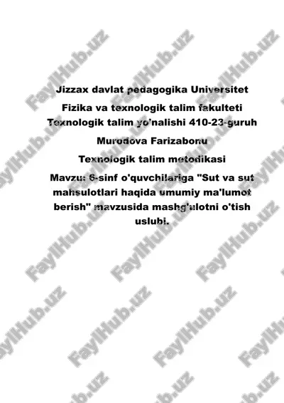 texnologik talim metodikasi — DOCX