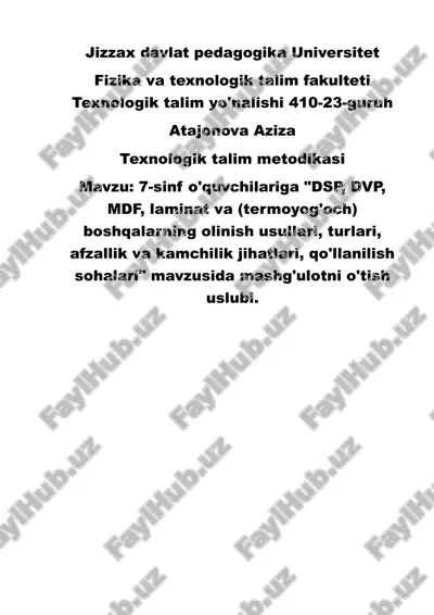 texnologik talim metodikasi — DOCX