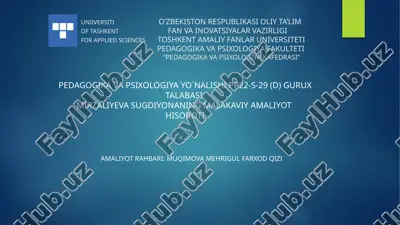 pedagogika va psixologiya hisoboti — PPTX