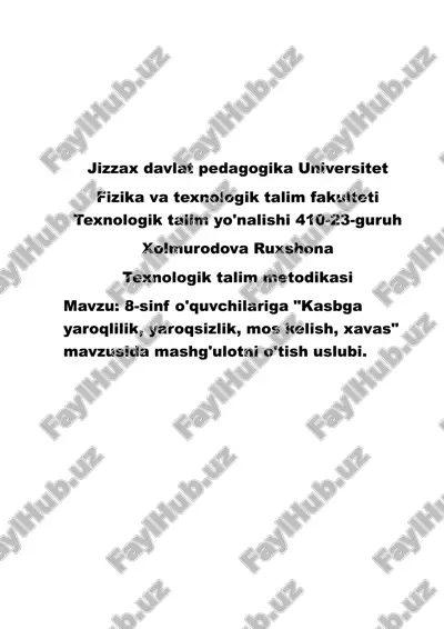 texnologik talim metodikasi — DOCX