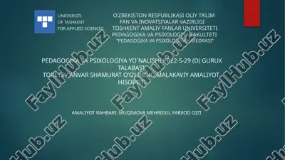 "maqsadlarga intilish" psixologik-pedagogik diagnostik metodikasi — PPTX