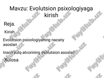 evolutsion psixologiya — PDF