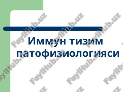 immun tizim patofiziologiyasi — PPT