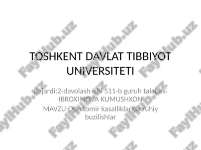 qon tomir kasalliklari va ruhiy buzilishlar — PPTX
