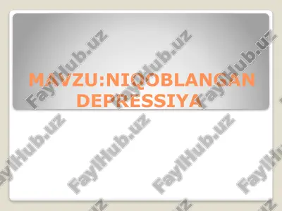 depressiya qobiliyatini niqoblangan depressiya — PPTX