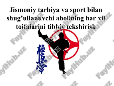 jismoniy tarbiya va sport bilan shug’ullanuvchi aholining har xil toifalarini tibbiy tekshirish — PPT