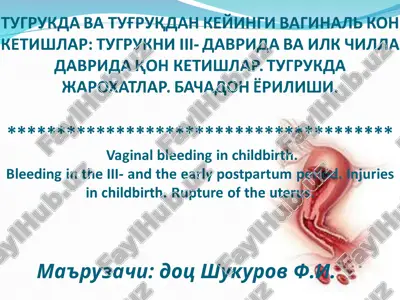 vaginal bleeding in childbirth — PPT
