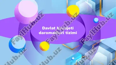 davlat byudjeti daromadlari va tizimi — PPTX