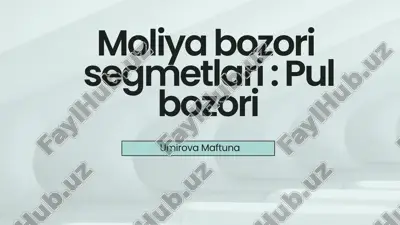 moliya bozori segmetlari — PPTX