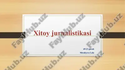 xitoy jurnalistikasi — PPTX