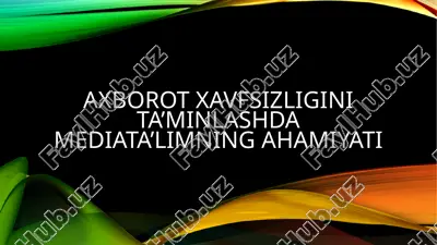 xavfsizlikni ta’minlashdagi tahdidlar — PPTX