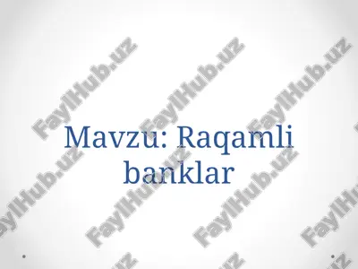 raqamli banklar — PPTX