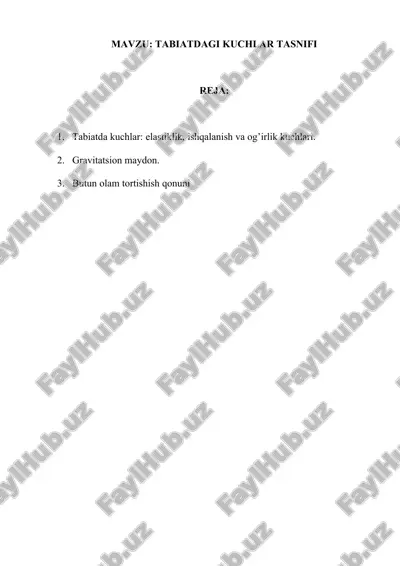 tabiatdagi kuchlar tasnifi — DOCX