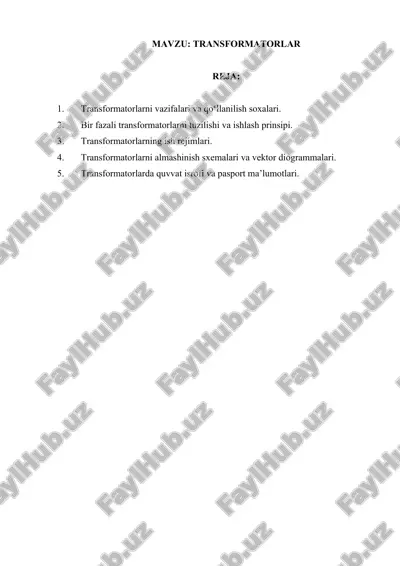 transformatorlar — DOCX