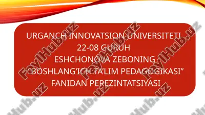 bolalarning iste’dodlarini ro‘yobga chiqarishda maktabning ro‘li — PPTX