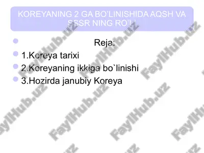 koreya tarixi — PPTX