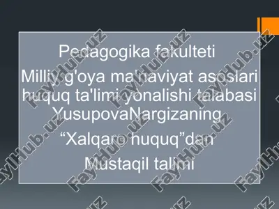 xalqaro huquqiy tizim — PPTX